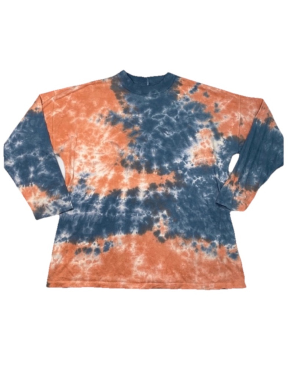 We The Free Blue and Orange Long Sleeve Tie-Dye Shirt Size Medium